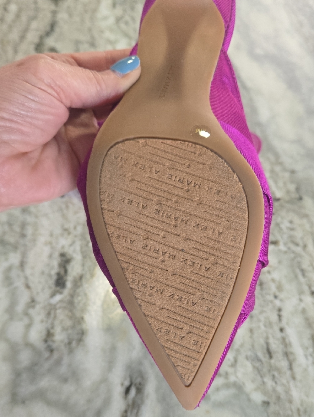 Alex Marie Fuchsia Pointed Toe Knot-Front Mules - Picture 4 of 5